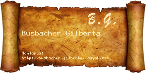 Busbacher Gilberta névjegykártya